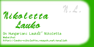 nikoletta lauko business card